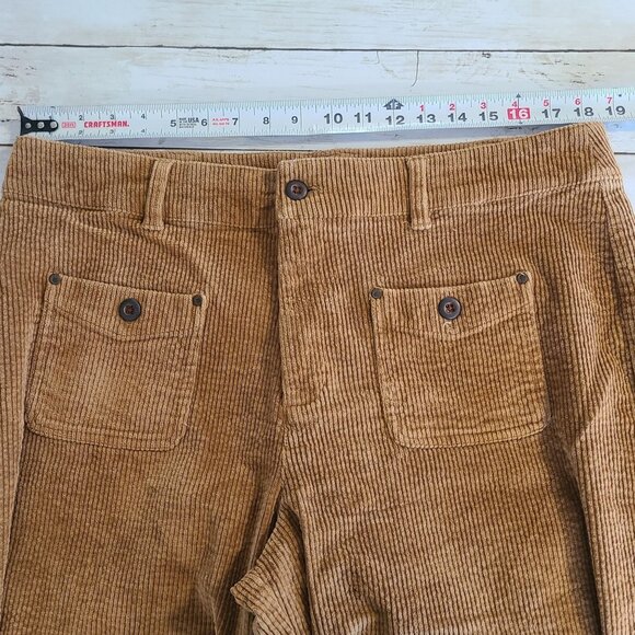 Sundance Corduroy Brown Crop Pants Wide Leg Fall Transition Preppy Women 16 - Picture 4 of 10